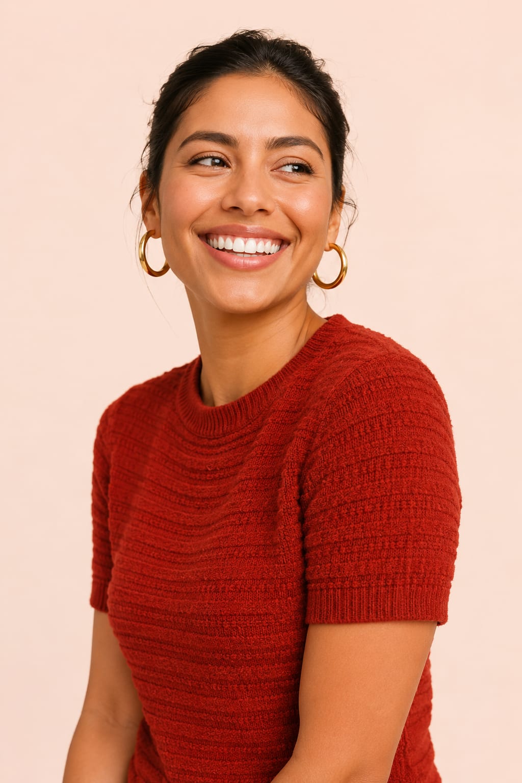 Smiling woman, a real human will pick up your request, not an auto-reply.